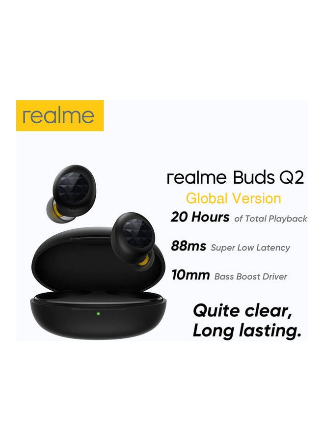 realme - Buds Q2 Wireless Bluetooth In-Ear Earbuds With Mic Black - Image 1