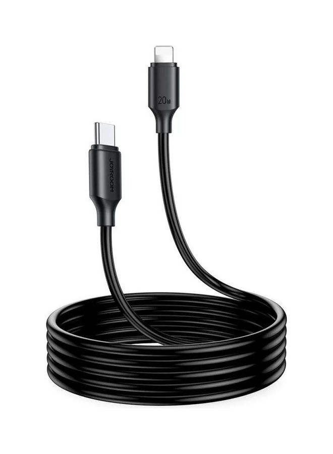 جوي روم كابل شحن بمنفذ Type C إلى لايتنينج يعمل بخاصية الشحن السريع بتقنية باور ديلفري بقدرة 20 وات لهواتف آيفون 12 و13 و14 وجميع السلسلة بطول 1 متر أسود - Image 2