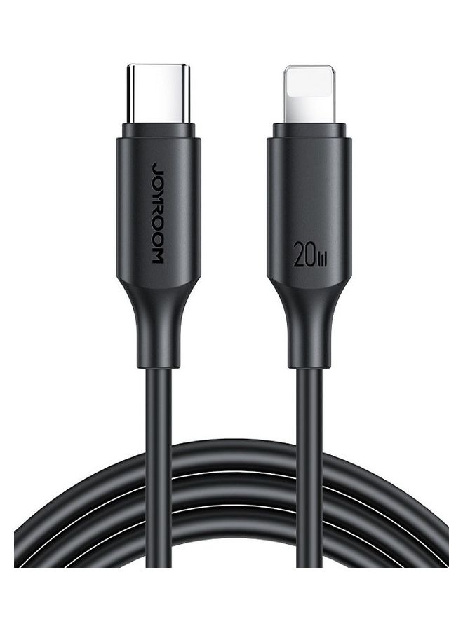 جوي روم كابل شحن بمنفذ Type C إلى لايتنينج يعمل بخاصية الشحن السريع بتقنية باور ديلفري بقدرة 20 وات لهواتف آيفون 12 و13 و14 وجميع السلسلة بطول 1 متر أسود - Image 3