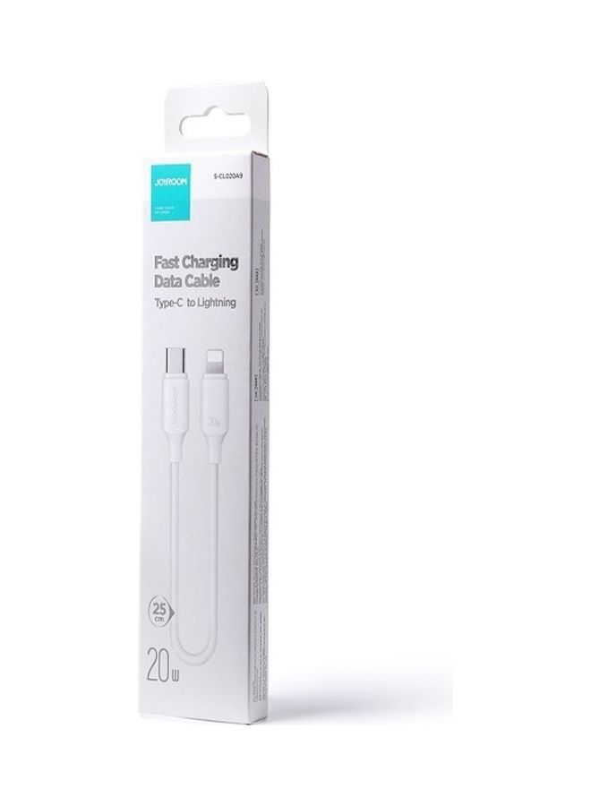 JOYROOM - Charger Type C To Lightning Fast Charging Power Delivery 20W Cable For iPhone 12 13 14 And All Series 1M White - Image 1