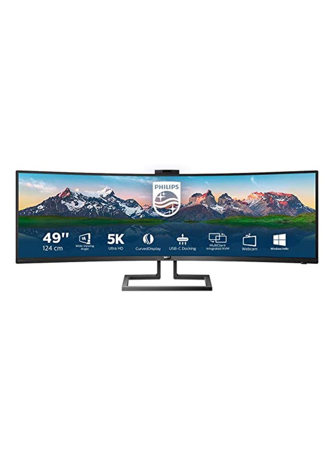 Philips - 49 inch Super Widescreen VA W-LED Black Curved Multimedia Monitor 499P9H/00 (5120x1440/5ms/1xDP/2xHDMI) Black - Image 1