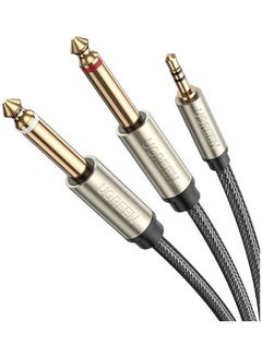 3.5Mm Trs To Dual 6.35Mm Ts Audio Cable 2M Grey