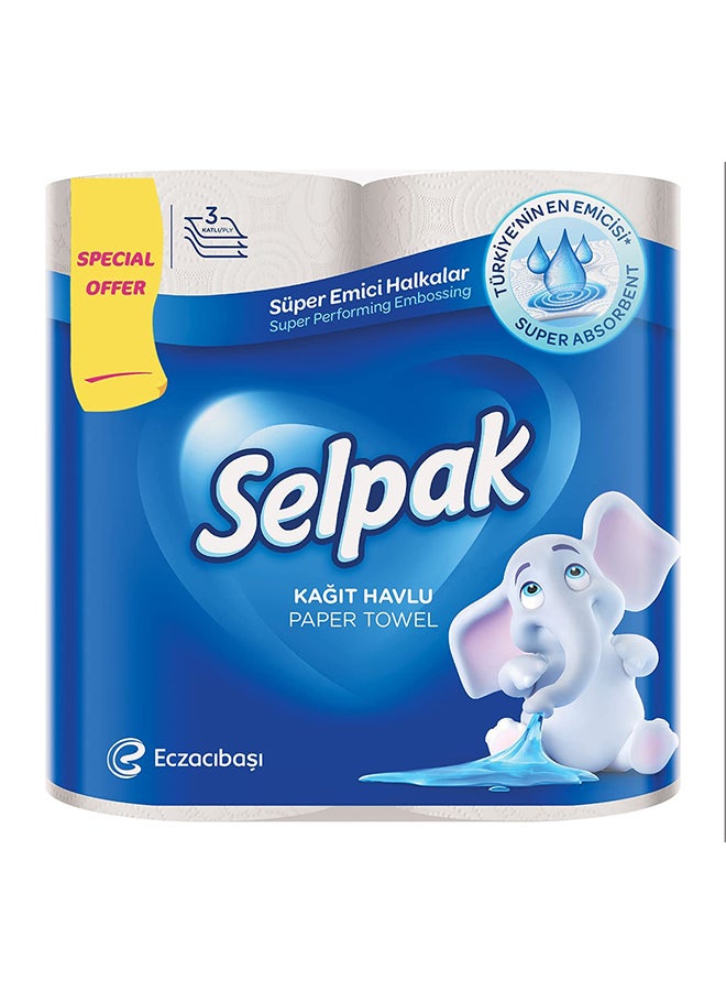 Selpak - Kitchen Paper Towel Regular 80 sheets x 3 Ply Pack of 4 Rolls - Image 1