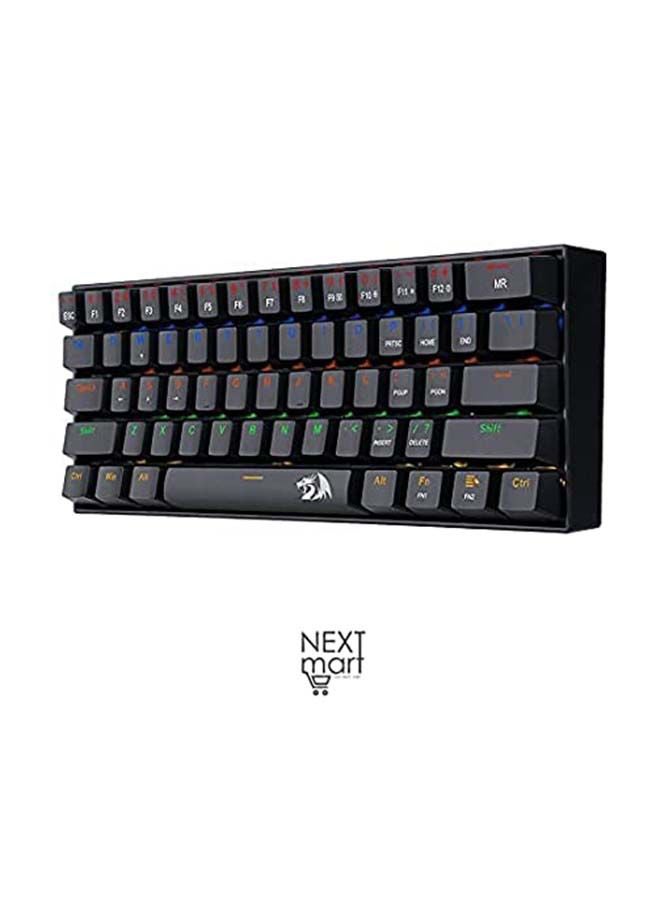 REDRAGON - Lakshmi K606 60% Mechanical Gaming Keyboard - Blue Switches - Rainbow backlighting - 61KEYS - Detachable Cable - Image 1