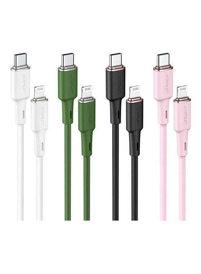 ACEFAST Usb-C To Lightning Zinc Alloy Silicone Charging Data Cable Pink  - Image 1