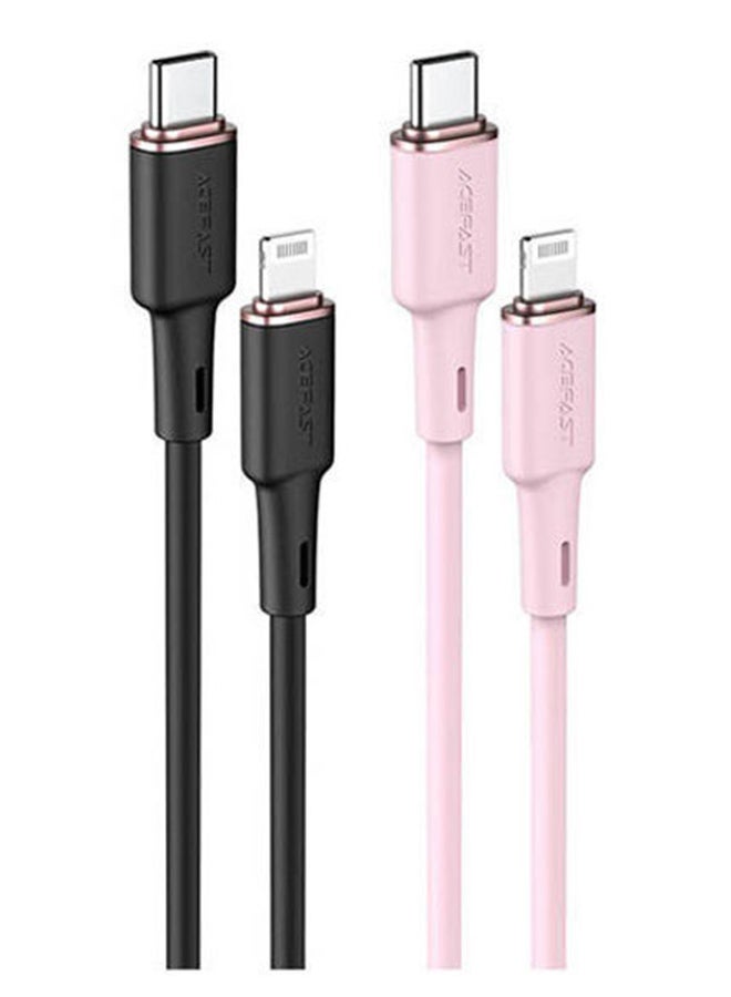 ACEFAST Usb-C To Lightning Zinc Alloy Silicone Charging Data Cable Pink  - Image 3
