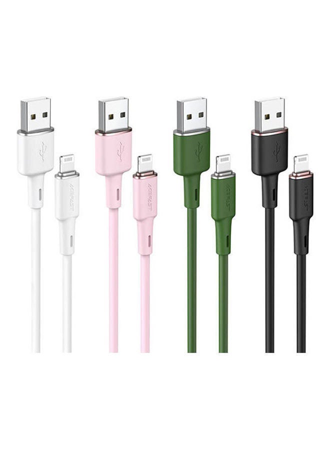 ACEFAST Usb-A To Lightning Zinc Alloy Silicone Charging Data Cable Pink - Image 1