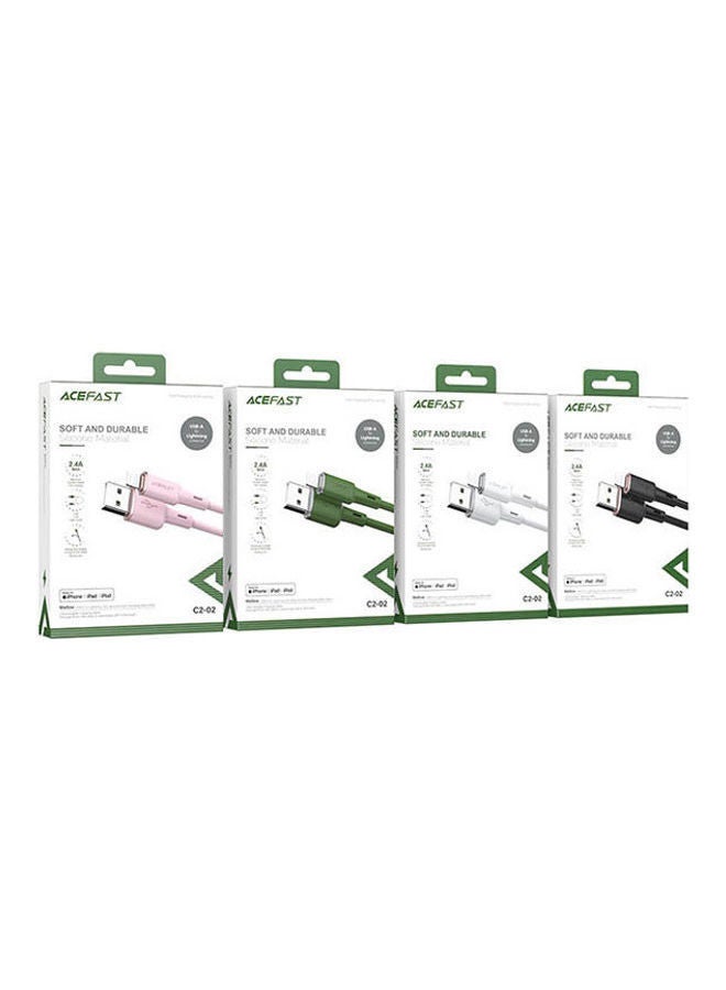 ACEFAST Usb-A To Lightning Zinc Alloy Silicone Charging Data Cable Pink - Image 3