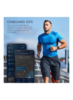 Motorola Moto Watch 100 Smartwatch - 42mm With GPS For Men And Women Up To 14 Day Battery 24/7 Heart Rate SpO2 5ATM Water Resistant AOD Android iOS Compatible Phantom Black  - Image 2