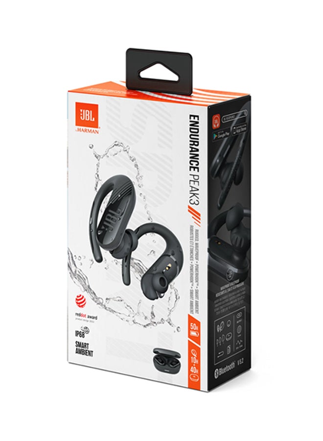 Endurance Peak 3 Dust And Water Proof True Wireless Active Earbuds Black