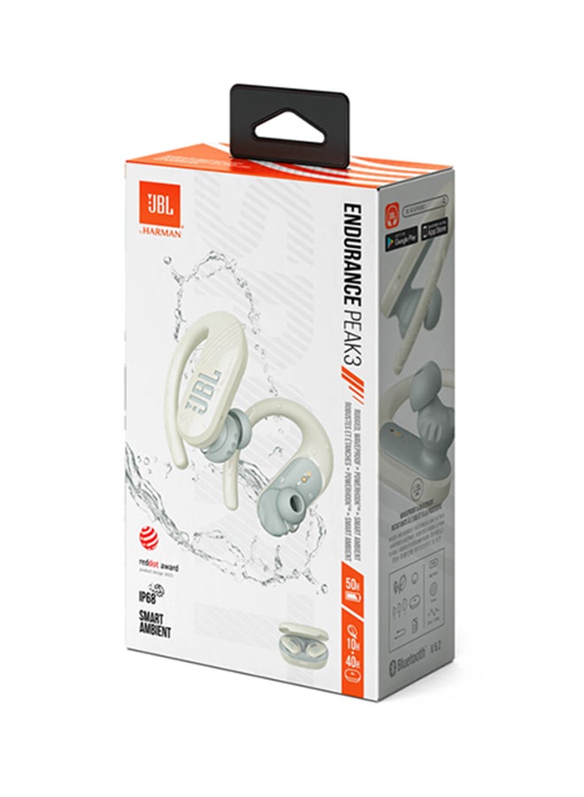 JBL - Endurance Peak 3 Dust And Water Proof True Wireless Active Earbuds White - Image 1