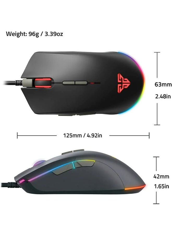 Fantech Blake X17 Gaming Mouse | Optical Sensor 10,000 Dpi Pixart 3325 | 7 Programmable Buttons | 20 Million Clicks Life Time | Macro Support -Black