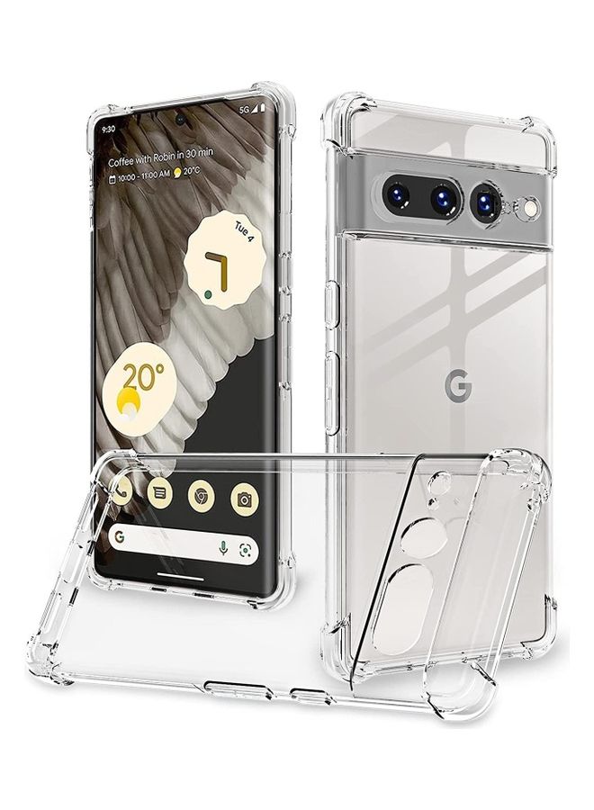 MARGOUN Soft TPU Shock Absorption Airbag Bumper Corner Anti-Fall Flexible Transparent Back Clear Case Cover For Google Pixel 7 Pro 6.7 inch Clear  - Image 1