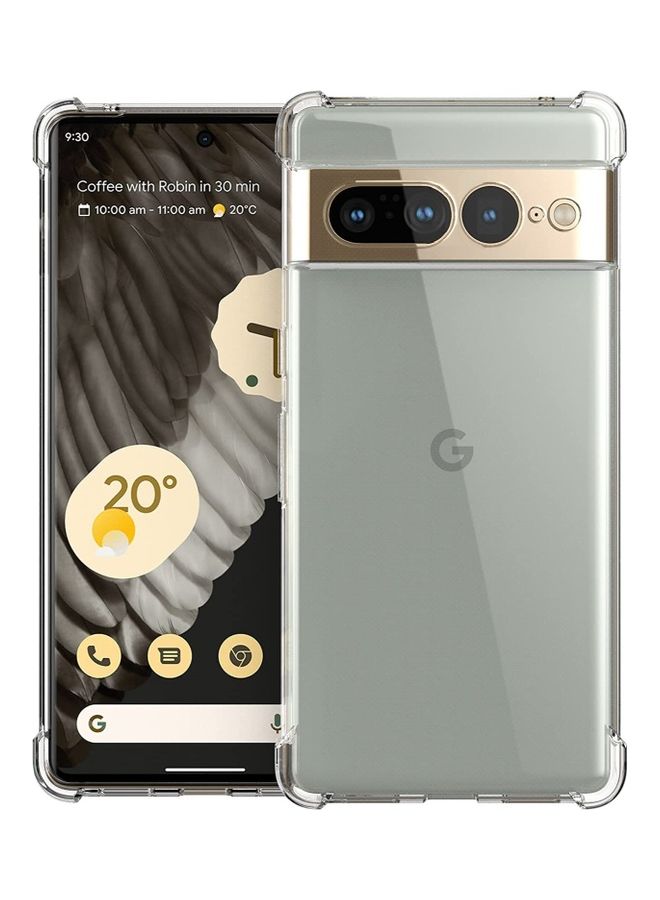MARGOUN Soft TPU Shock Absorption Airbag Bumper Corner Anti-Fall Flexible Transparent Back Clear Case Cover For Google Pixel 7 Pro 6.7 inch Clear  - Image 2