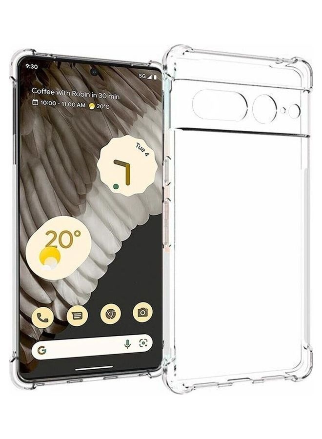 MARGOUN Soft TPU Shock Absorption Airbag Bumper Corner Anti-Fall Flexible Transparent Back Clear Case Cover For Google Pixel 7 Pro 6.7 inch Clear  - Image 5