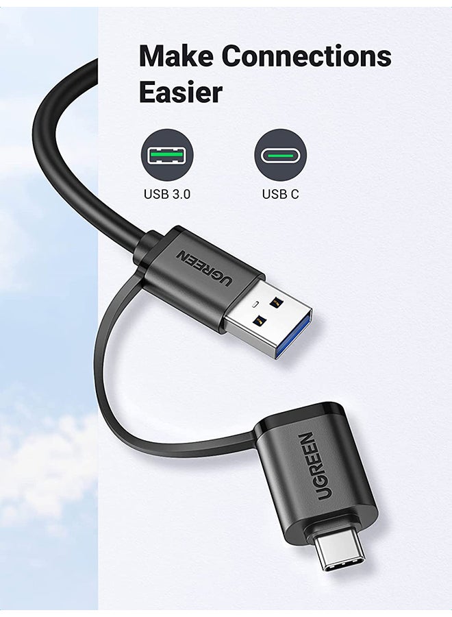 يو جرين - قارئ بطاقة USB 3.0 USB C ٤ في ١ مع بطاقات SD وMicro SD وSDHC وSDXC وCF وCFI وTF Micro SDXC وMicro SDHC وMS وMMC UHS-I التوافق مع MacBook وSanDisk وiPad Pro وGalaxy ومحول ذاكرة OTG وغيرها أسود - Image 1