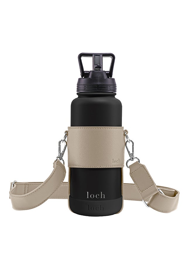 لوك زجاجة ماء لوك بحزام طيني معدني فضي - Image 2