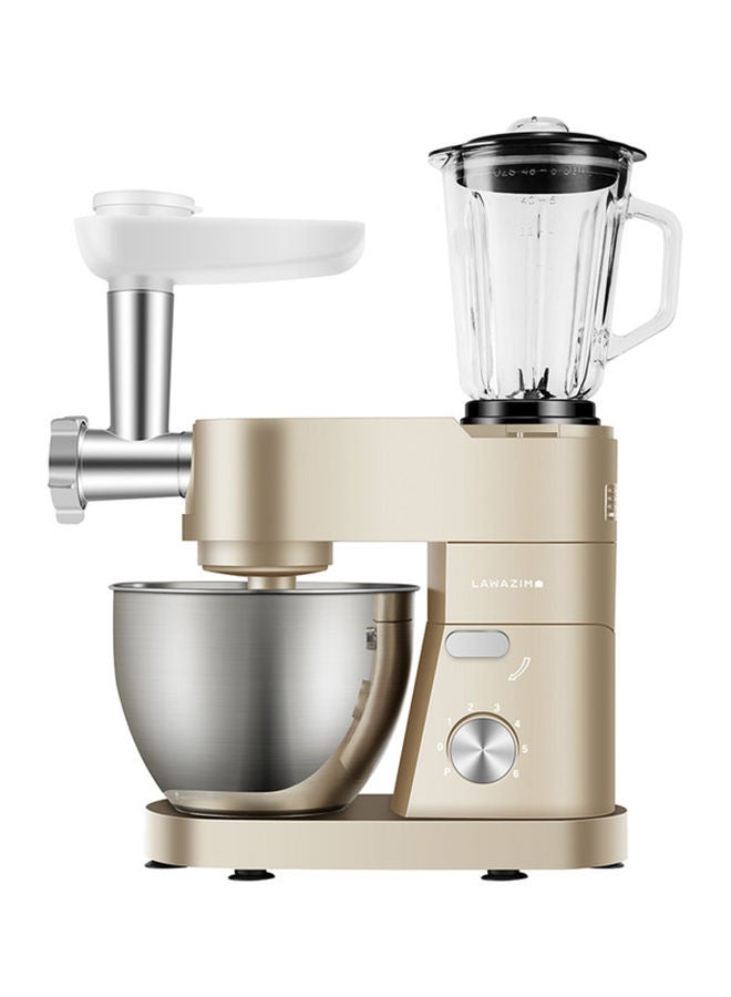 LAWAZIM 3-In-1 Professional Electric Dough Stand With Mixer Grinder And Juicer 5.5 L 1200.0 W 05-2162-01 Gold  - Image 1