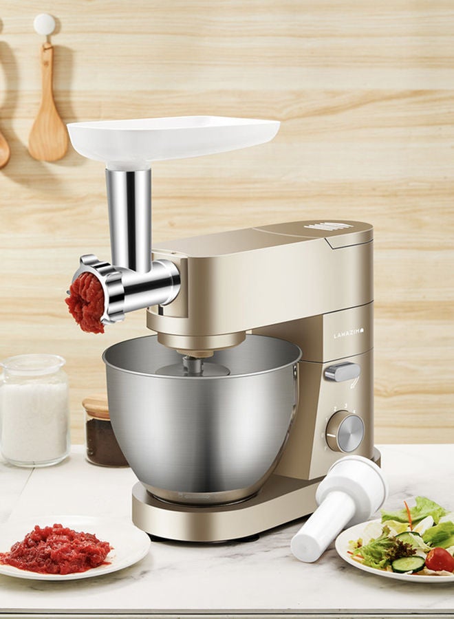 LAWAZIM 3-In-1 Professional Electric Dough Stand With Mixer Grinder And Juicer 5.5 L 1200.0 W 05-2162-01 Gold  - Image 5
