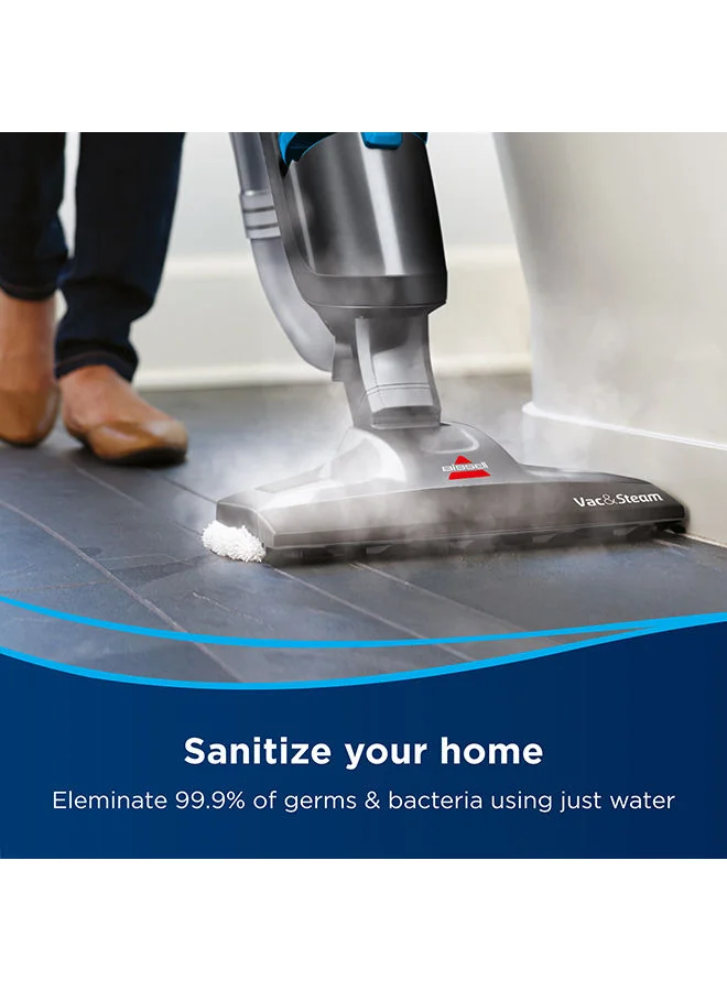 Bissell 2-in-1 Steam Mop Vac: Versatile Cleaning Solution with Hands-Free Emptying, Safe Operation, Digital Controls, Microfiber Pads Included 1600 W 1977E Grey