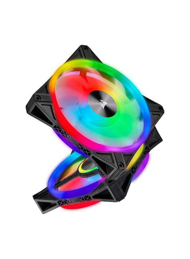 CORSAIR - QL Series, QL140 RGB, 140mm RGB LED Fan, Dual Pack with Lighting Node Core Black - Image 1