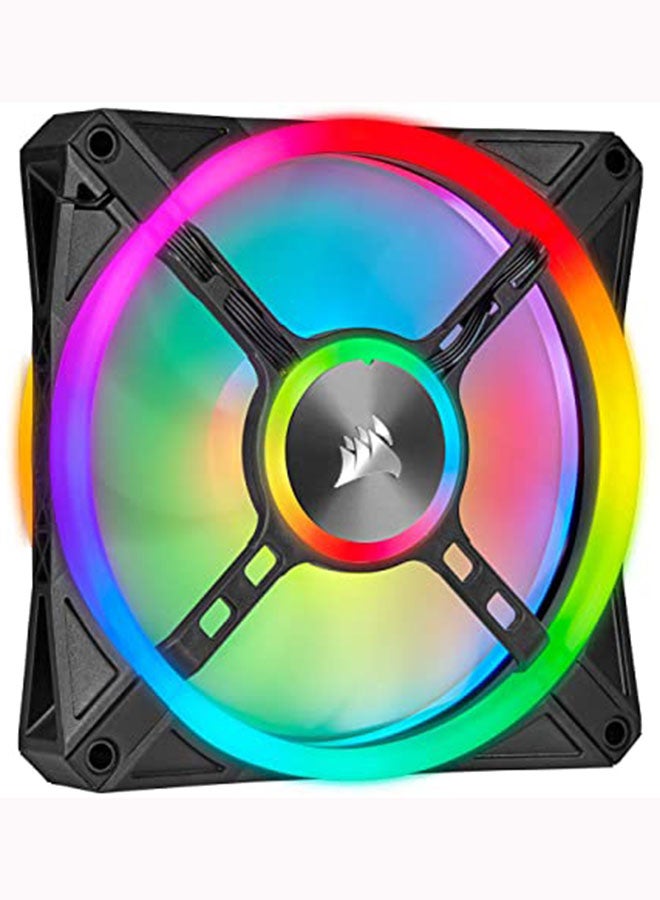 CORSAIR - QL Series, QL140 RGB, 140mm RGB LED Fan, Dual Pack with Lighting Node Core Black - Image 1