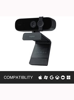 Rapoo Webcam USB2.0 HD 2K With Mic Black  - Image 4
