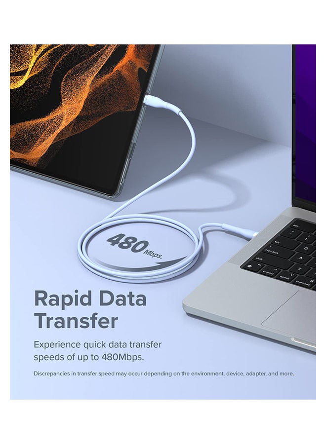 Ringke Fast Charging Pastel Cable USB Type C to Type C 2m Long Lasting Auto Turn Off Charge Once Battery Is Full Blue - Image 5