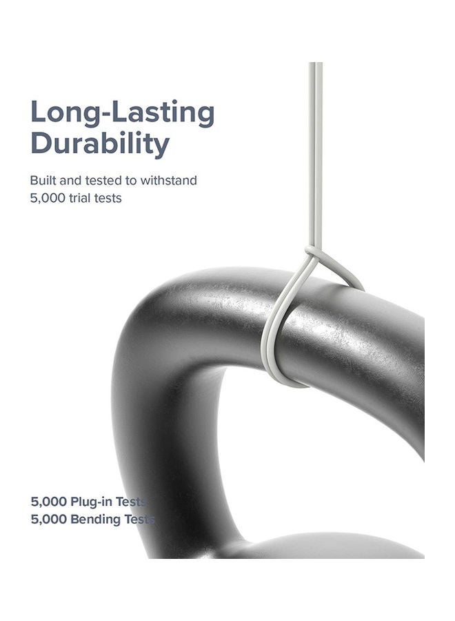 Ringke Fast Charging Pastel Cable USB Type C To Lightning 2m Long Lasting Auto Turn Off Charge Once Battery Is Full White - Image 4