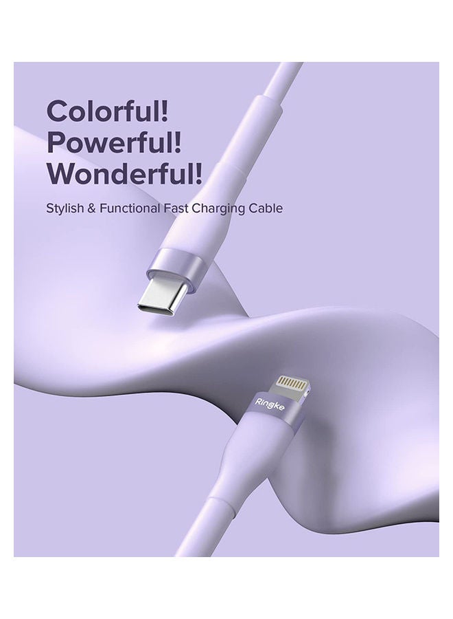 رينجك كابل شحن سريع من USB Type C إلى Lightning بطول 2 متر مع خاصية إيقاف الشحن تلقائيًا عند امتلاء البطارية - Image 2