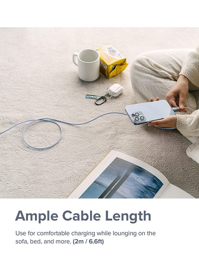 Ringke Fast Charging Pastel Cable USB Type A To Lightning 2m Long Lasting Auto Turn Off Charge Once Battery Is Full Purple  - Image 4