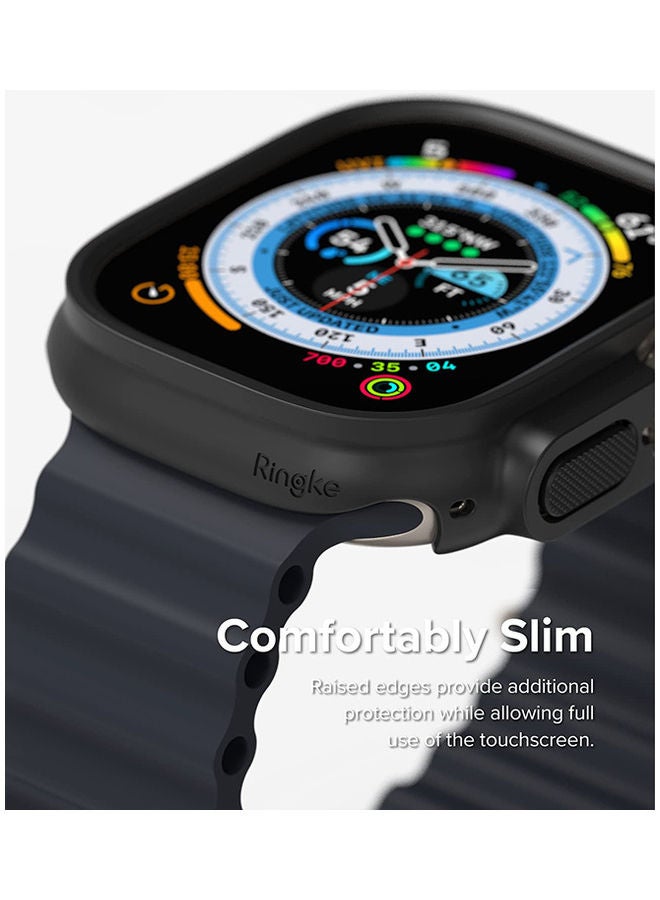 Ringke Pack Of 2 Slim Case For Apple Watch Ultra 49mm Bezel Frame Only Premium Polycarbonate Hard Thin Cover Clear/Matte Black  - Image 5