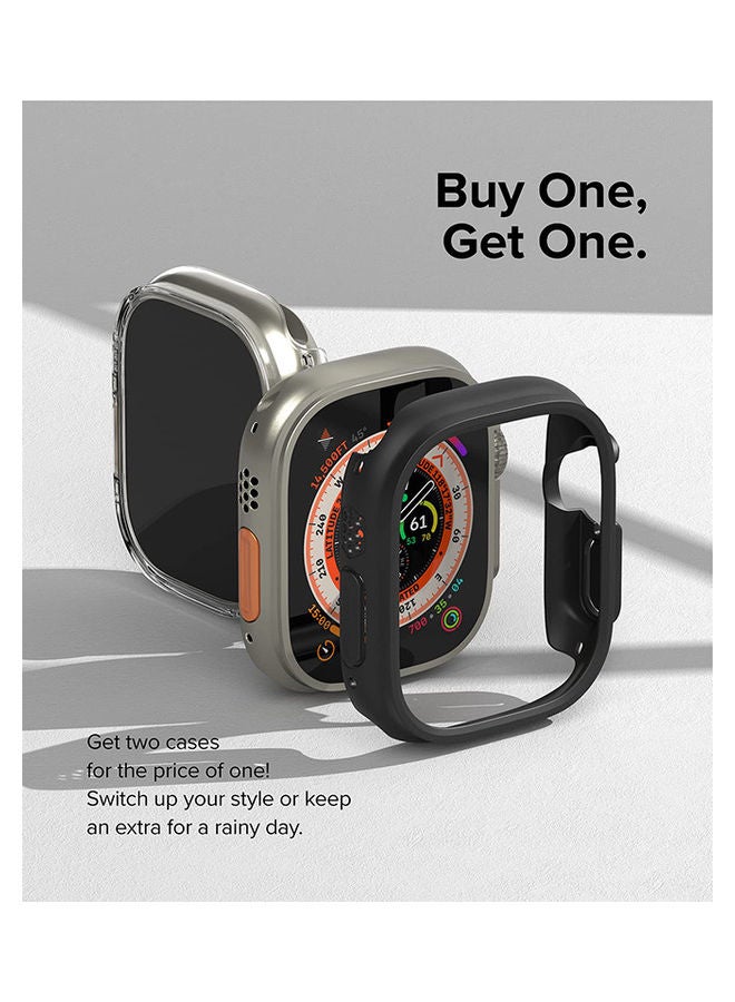 Ringke - Pack Of 2 Slim Case For Apple Watch Ultra 49mm Bezel Frame Only Premium Polycarbonate Hard Thin Cover Clear/Matte Black - Image 1