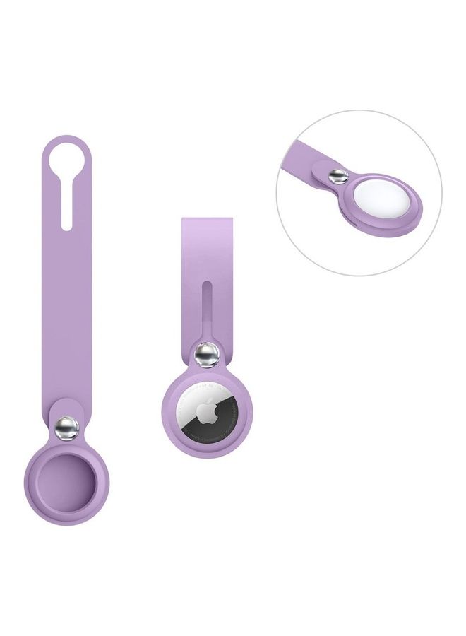 MARGOUN - 4-Piece Silicone Loop Anti-Lost AirTag Carry Case Keychain For Apple AirTags Yellow/Plum/Purple/Green - Image 1
