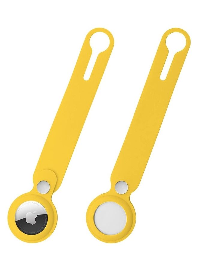MARGOUN - 4-Piece Silicone Loop Anti-Lost AirTag Carry Case Keychain For Apple AirTags Yellow/Plum/Purple/Green - Image 1