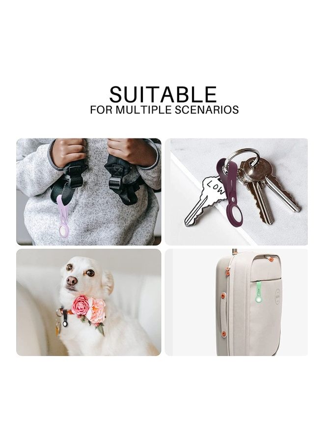 MARGOUN - 6-Piece Silicone Loop Anti-Lost AirTag Carry Case Keychain For Apple AirTags Multicolor - Image 1