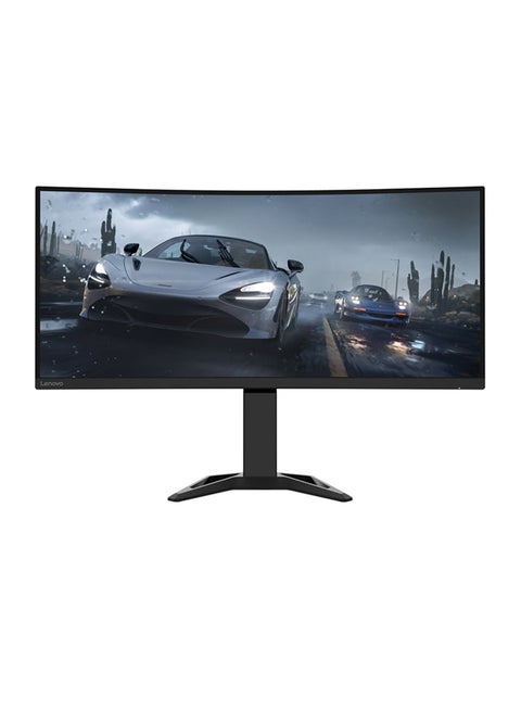شاشة منحنية للألعاب G34w-30 مع شاشة WQHD مقاس 34 بوصة (3440 × 1440)، وتقنية لوحة VA، ووقت الاستجابة 0.5 مللي ثانية، ومعدل التحديث 165 هرتز حتى 170 هرتز، وتقنية AMD FreeSync المتميزة، ومكبرات صوت مدمجة