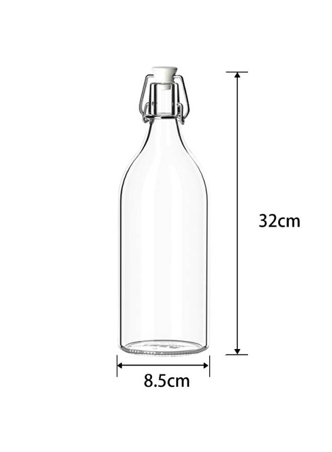 Generic Korken Bottle With Stopper Clear Glass 1L  - Image 2