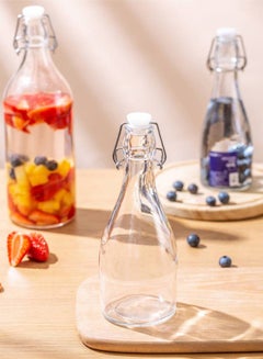 Generic Korken Bottle With Stopper Clear Glass 1L  - Image 4