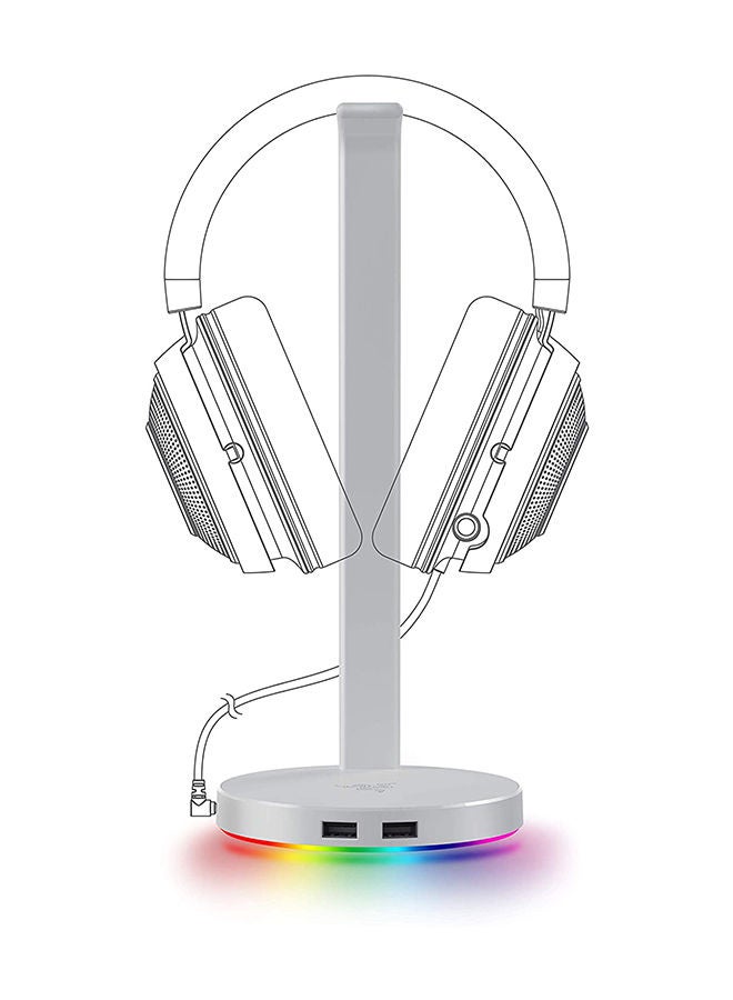 ريزر - حامل سماعة الرأس بيز ستيشن الإصدار الثاني كروما بإضاءة RGB وموزع USB 3.1 وصوت 7.1 بلون ميركوري - Image 1