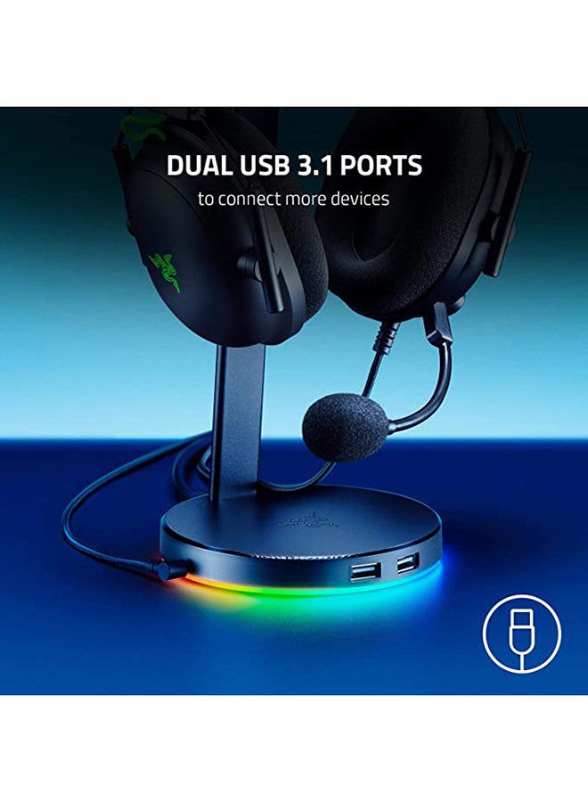 ريزر - حامل سماعة الرأس بيز ستيشن الإصدار الثاني كروما بإضاءة RGB وموزع USB 3.1 وصوت 7.1 بلون ميركوري - Image 1