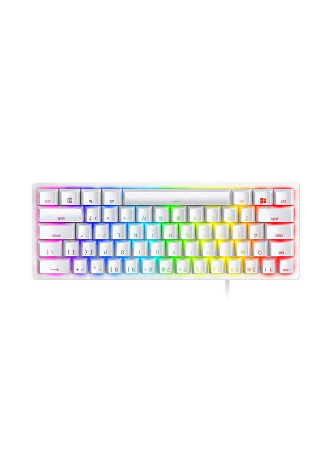 RAZER - Huntsman Mini 60% Gaming Keyboard: Fast Keyboard Switches, Linear Optical Switches, Chroma RGB Lighting, PBT Keycaps, Onboard Memory Snap Tap - White - Image 1