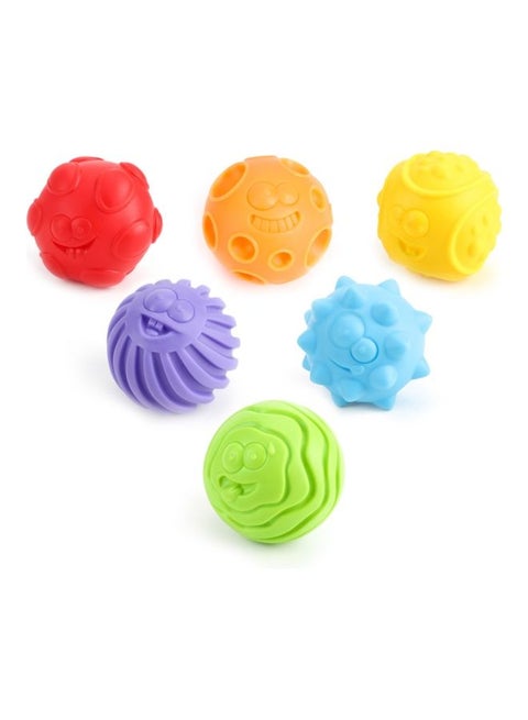 Sensory Textured Toy 6 Pcs Solid Color Vibrant Balls ‎25 x 5 x 19.5cm