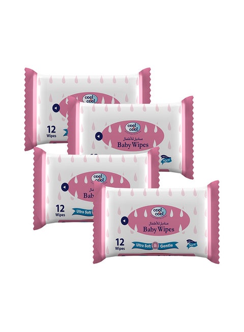 Baby Wipes Ultra Soft And Gentle 12’S Pack of 4