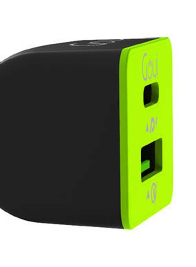 جوي - شاحن سيارة دو بي دي 2USB 36W – شحن سريع بتقنية PD و Qualcomm Quick Charge لهواتف آيفون، أندرويد، أجهزة لوحية، وكمبيوترات محمولة أسود/أخضر - Image 1