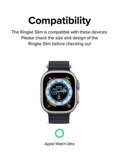 Ringke Slim Case For Apple Watch Ultra 49mm Bezel Frame Only Premium Polycarbonate Hard Thin Cover Pack Of 2 Clear/Titanium Grey  - Image 2
