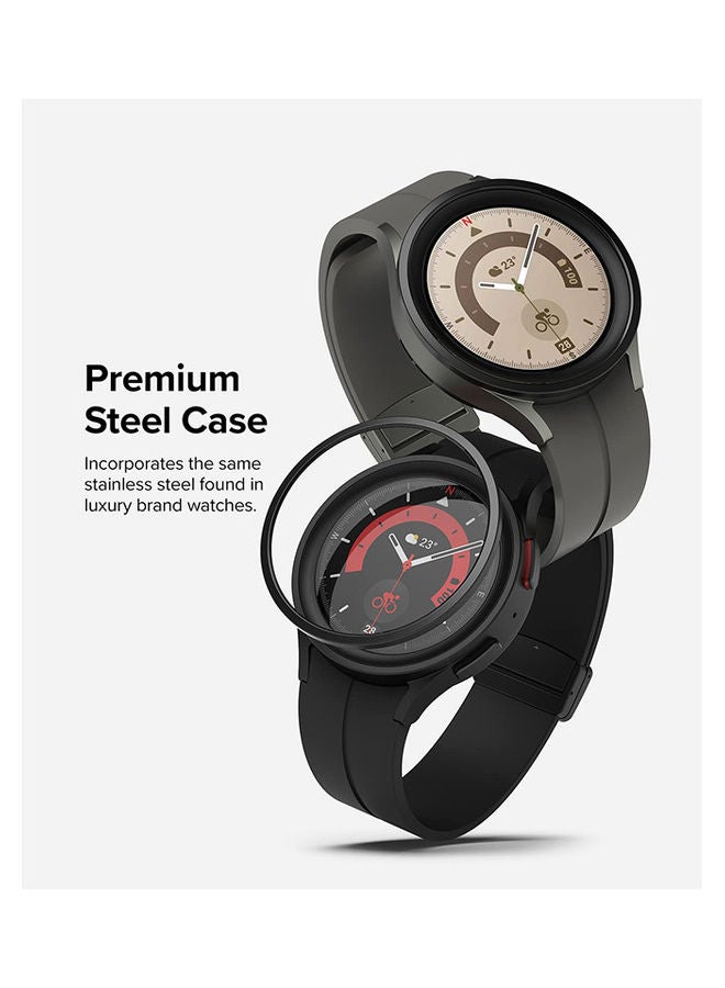 Ringke Bezel Styling For Samsung Galaxy Watch 5 Pro 45mm Adhesive Frame Ring Cover Anti Scratch Stainless Steel Protector Accessory Black  - Image 3