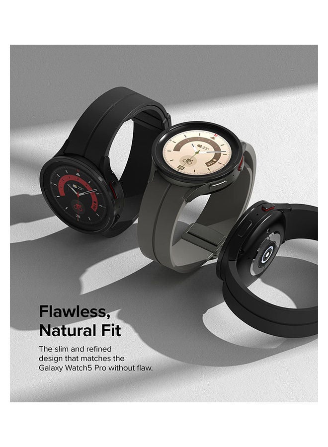 Ringke Bezel Styling For Samsung Galaxy Watch 5 Pro 45mm Adhesive Frame Ring Cover Anti Scratch Stainless Steel Protector Accessory Black  - Image 4