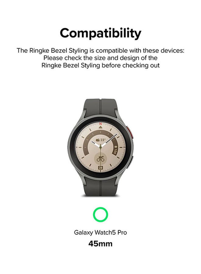 Ringke Bezel Styling For Samsung Galaxy Watch 5 Pro 45mm Adhesive Frame Ring Cover Anti Scratch Stainless Steel Protector Accessory Silver  - Image 2