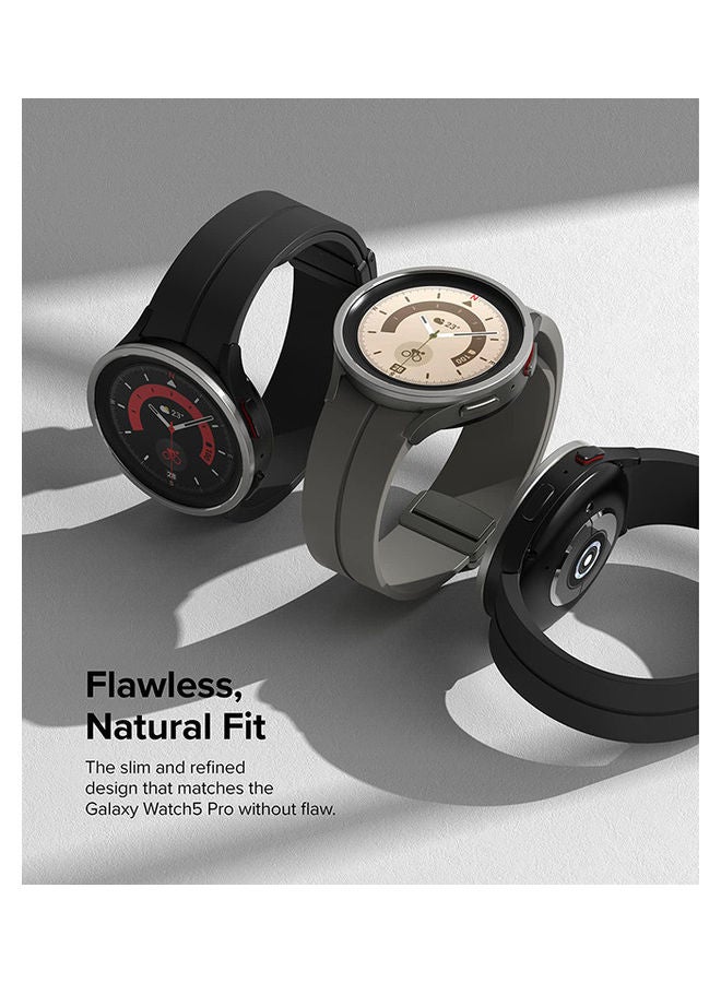 Ringke Bezel Styling For Samsung Galaxy Watch 5 Pro 45mm Adhesive Frame Ring Cover Anti Scratch Stainless Steel Protector Accessory Silver  - Image 4